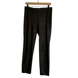 ABSOLU PARIS Made in France Womens Vegan Leather Pull On Pants Black FR 44/US 10